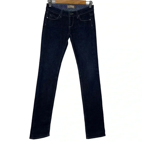 PAIGE ‘Blue Heights’ Premium Denim Low Rise Blue Wash Denim Jeans  Size 25 - Picture 2 of 8